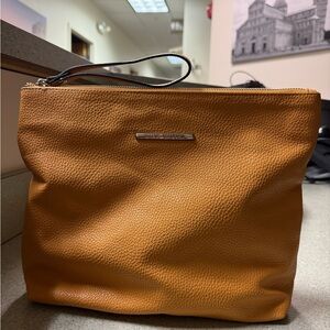 Steve Madden Large Zip Pouch/Makeup Bag -Buckskin Tan